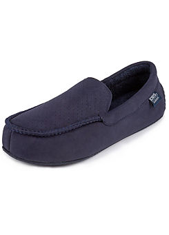Men’s Airtex Suedette Moccasin Navy Slippers by Totes Isotoner