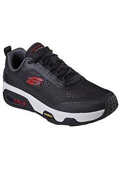 Men’s Black & Red Goodyear® Rubber Engineered Mesh Lace-Up Air Bag Trainers by Skechers