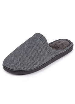 Men’s Charcoal Waffle Mule Slippers by Totes Isotoner