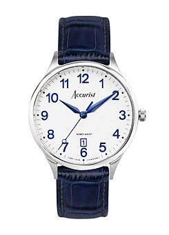Men’s Classic Blue Leather Strap 37mm Watch by Accurist