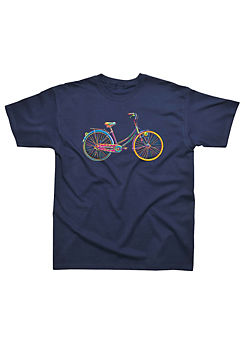 Men’s Colourful Bicycle T-Shirt by PD Moreno