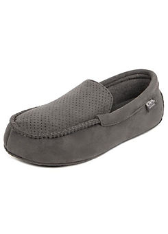 Men’s Grey Airtex Suedette Moccasin Slippers by Totes Isotoner