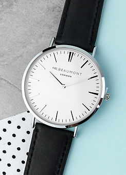 Men’s Modern-Vintage Personalised Leather Watch In Black by Treat Republic
