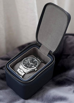 Men’s Navy Zipped Watch Box by Stackers