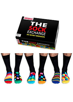Men’s The Secret Sock Exchange Pack of 6 Secret Odd Socks by United Oddsocks