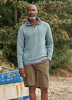 Men’s Wood Moss Quarter-Zip Sweatshirt by Seasalt Cornwall