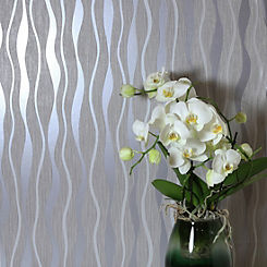 Metallic Wave Grey Wallpaper by Arthouse