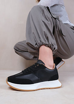 Metro Black Suede Runner Trainers by Where’s That From