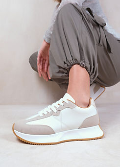 Metro Light Grey Suede Runner Trainers by Where’s That From