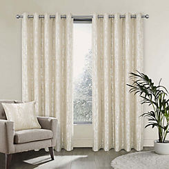 Mia Super Thermal Metallic Jacquard Eyelet Lined Curtains by Home Curtains