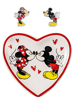Mickey & Minnie Earrings and Trinket Tray Set by Disney