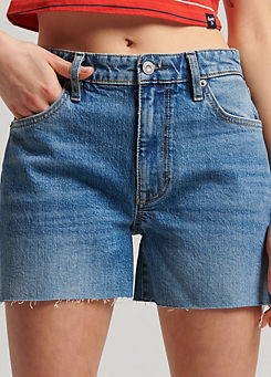 Mid Rise Cut-Off Shorts by Superdry