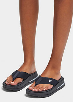 Midnight Navy Surf Two-Tone Webbing Toe-Post Sandals by FitFlop