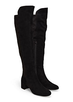 Milly Black Leather Knee High Boots by Phase Eight