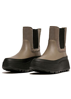 Minky Grey F-Mode Water Resistant Microwobbleboard™ Midsole Flatform Chelsea Boots by Fitflop