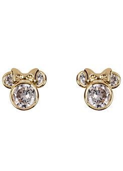 Minnie Mouse Ladies 10K Gold Plated Stud Earrings by Disney