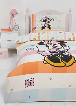 Minnie Mouse Pastel Bow Single Duvet Cover Set by Disney