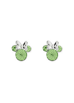 Minnie Mouse Sterling Silver August Birthstone Earrings by Disney