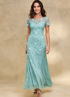 Mint Beaded Maxi Dress by Together