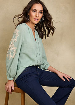 Mint Cornelli Detail Blouse by Together