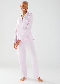 Modal Button Up Long Pyjama Set by Chelsea Peers NYC