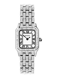 Monica Ladies Classic Silver Alloy Bracelet with White Dial Watch by Sekonda