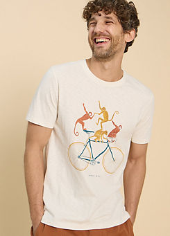 Monkey on a Bike Graphic T-Shirt by White Stuff