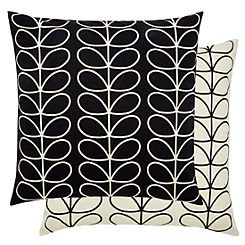 Monochrome Small Linear Stem 50 x 50cm Filled Cushion by Orla Kiely