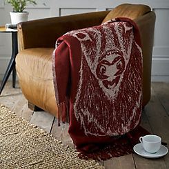 Mulberry Stag Throw by The Lyndon Company