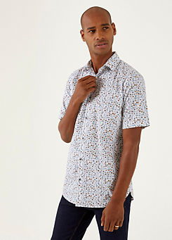 Multi Floral Short Sleeved Tailored Fit Shirt by Skopes