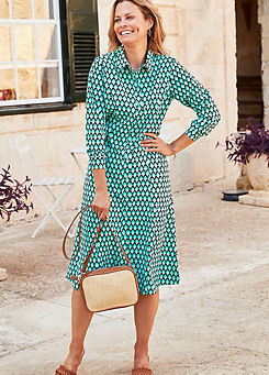 Must-Have Print Midi Shirt Dress by Cotton Traders