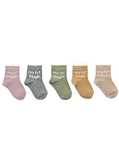 My First Milestones Pack of 5 Socks by Bambino