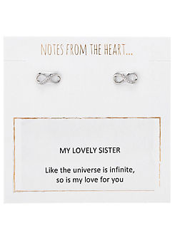 My Lovely Sister - Infinity Earrings by Notes From The Heart