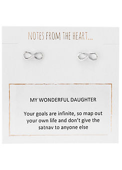 My Wonderful Daughter - Infinity Earrings by Notes From The Heart
