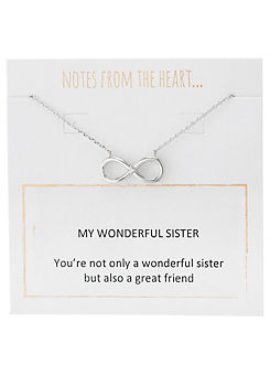 My Wonderful Sister - Infinity Pendant by Notes From The Heart