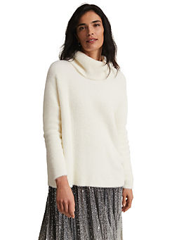 Natalia Fluffy Roll Neck Knit Jumper by Phase Eight