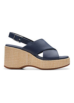Navy Leather Manon Wish Sandals by Clarks