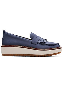 Navy Nubuck Orianna W Loafer Shoes by Clarks