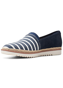 Navy Striped Pumps by Clarks