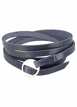 Navy Wrap Leather Bracelet by J. Jayz