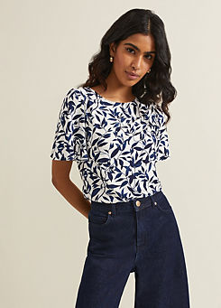 Nayana Leaf Print Top by Phase Eight