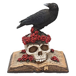 Nemesis Now Crow on Book of Roses Halloween Ornament