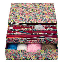 Nested Storage Box Bundle for Knitting & Crochet Crafters in Floral Print by Design by Violet
