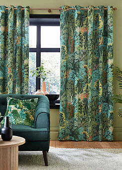 New Eden Pair of Lined Eyelet Curtains by Graham & Brown