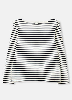 New Harbour Striped Boat Neck Breton Top by Joules