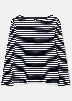 New Harbour Striped Boat Neck Breton Top by Joules