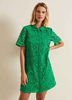 Nicky Broderie Swing Dress by Phase Eight