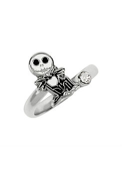 Nightmare Before Christmas White & Black Silver Plated Clear Stone Ring by Disney