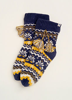 Nordic Knitted Slipper Socks by Brakeburn