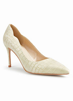 Nude Croc Court Shoes by Freemans